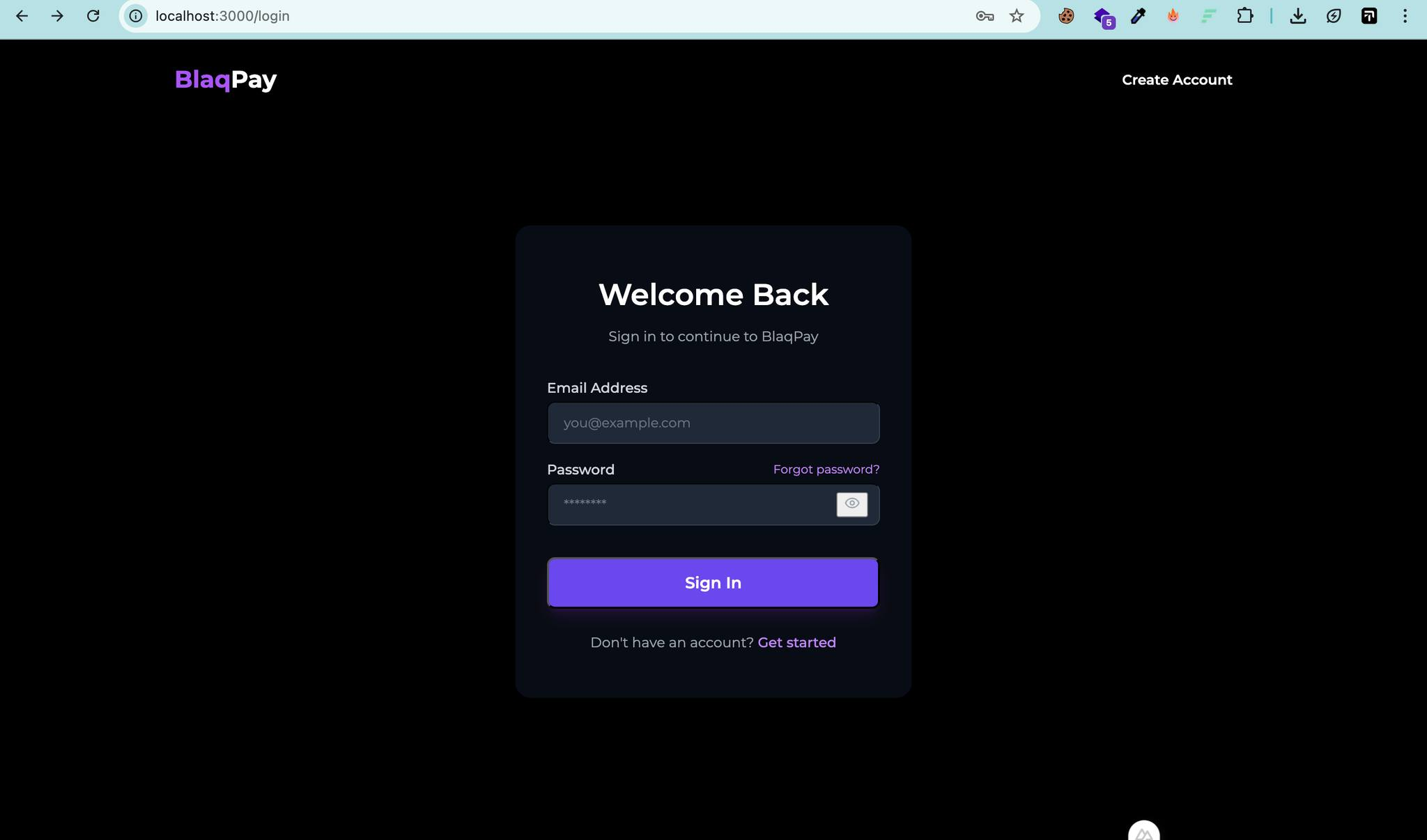 BlaqPay Screen